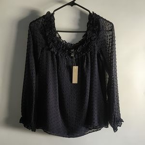 J. Crew Navy Blue Long Sleeve Blouse